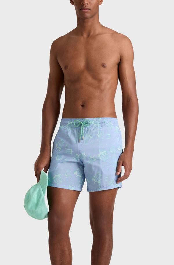 VILEBREQUIN Men Ultra-Light and Packable Swim Shorts Bubbles Turtles 3D