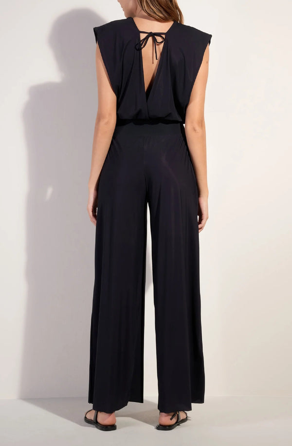 PAIN de SUCRE Women Maissa Black Stretch Voile Jumpsuit