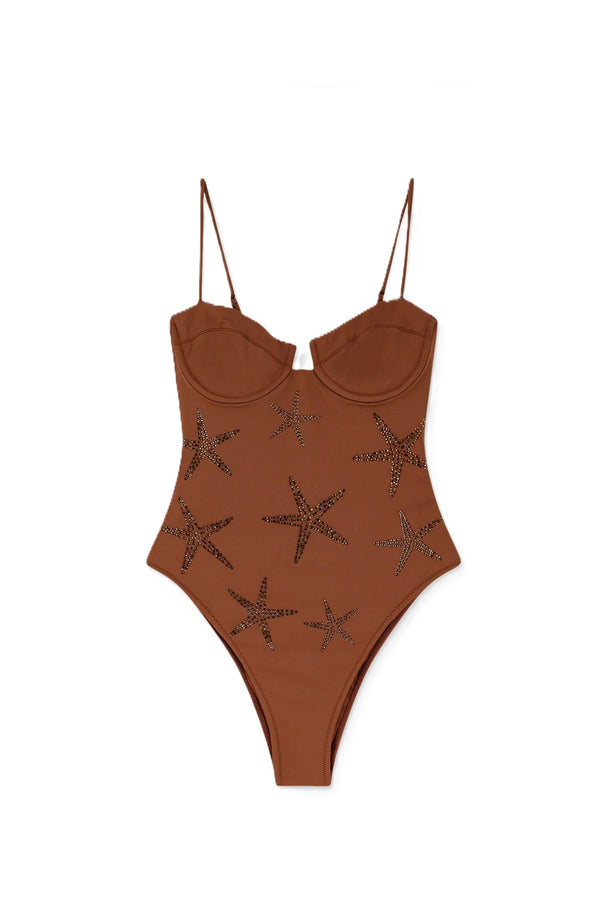 MC2 SAINT BARTH Women One-Piece Swimsuit Medea Strass Starfish