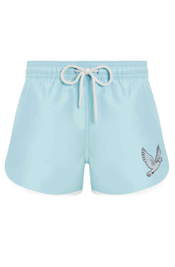 VILEBREQUIN Men Short Swim Shorts Dove Placed Embroidery - Vilebrequin x 3.PARADIS