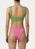 PARAMIDONNA Women Olivia Kiwi and Creamy Trikini One-Piece Swimsuit
