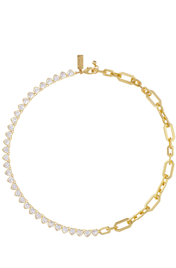 TALIS CHAINS Women Miami Hearts Tennis Necklace- Gold