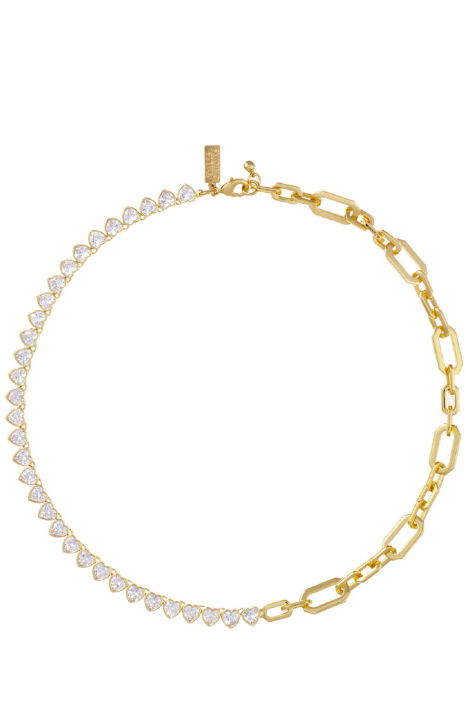 THALIS CHAIN Women Miami Hearts Tennis Necklace- Gold