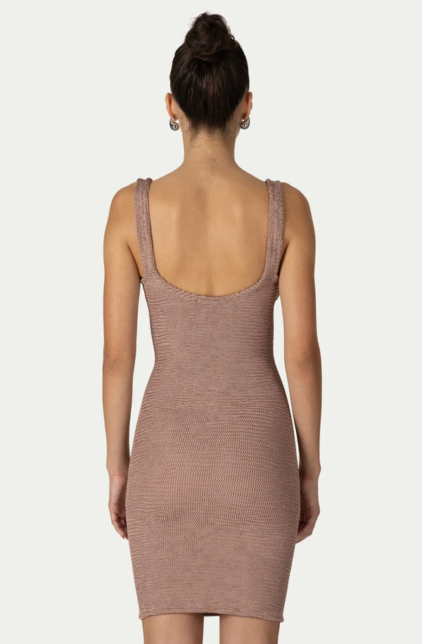 PARAMIDONNA Women Mika Rose Beige Short Dress