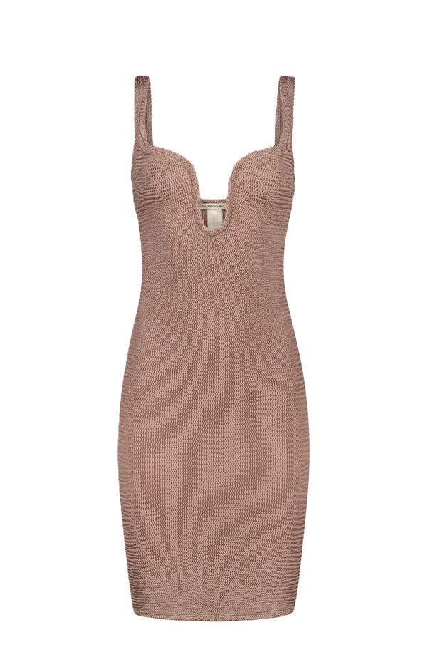 PARAMIDONNA Women Mika Rose Beige Short Dress