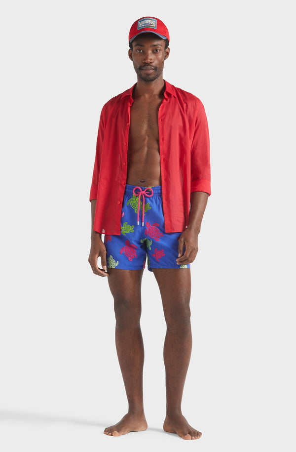 VILEBREQUIN Men Swim Shorts Embroidered Tortue Multicolored- Limited Edition