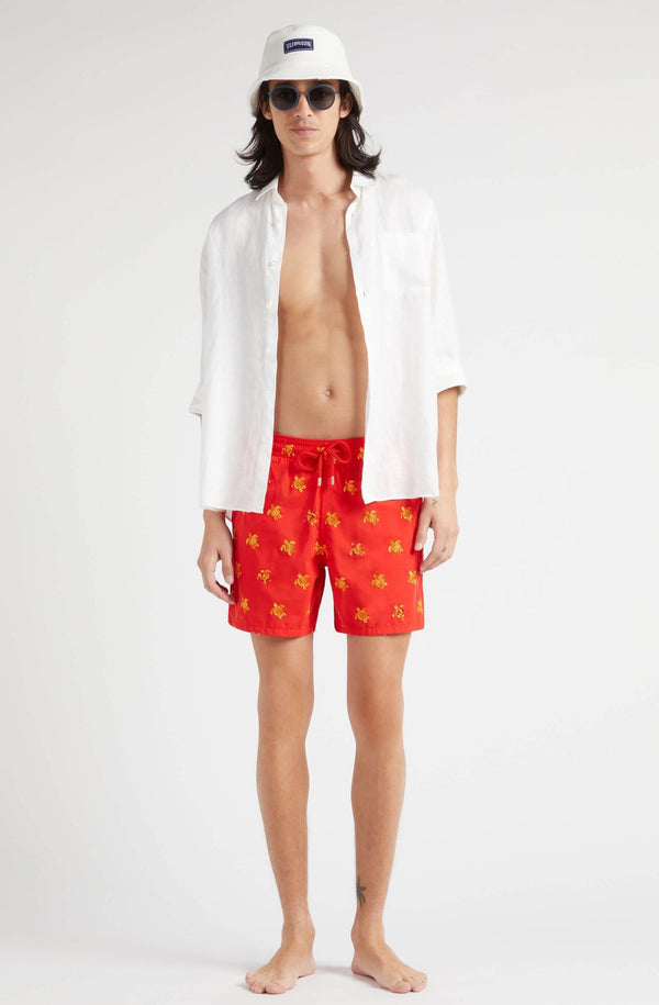 VILEBREQUIN Men Swim Shorts Embroidered Micro Ronde des Tortues Diagonal - Limited Edition