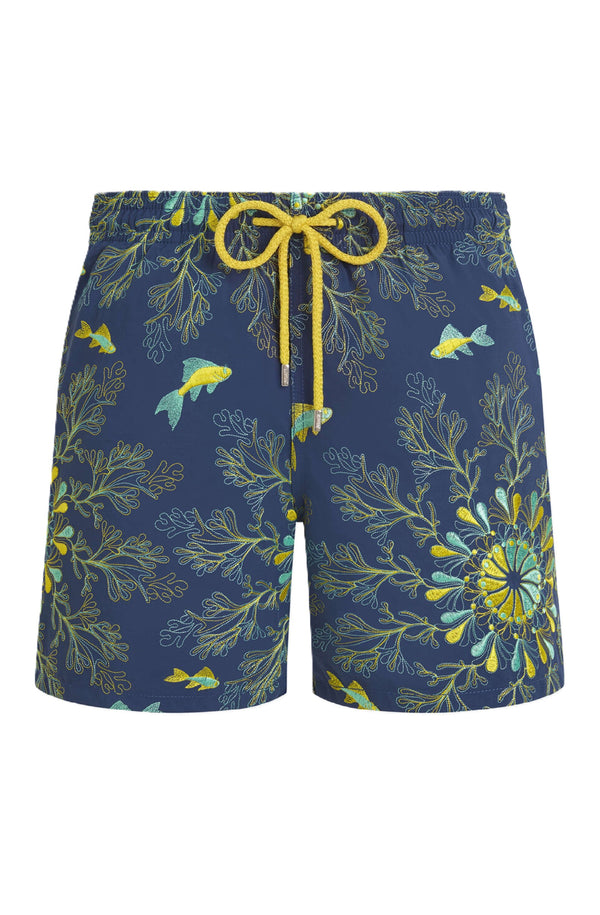 VILEBREQUIN Men Embroidered Swim Shorts Coral Mandala - Limited Edition