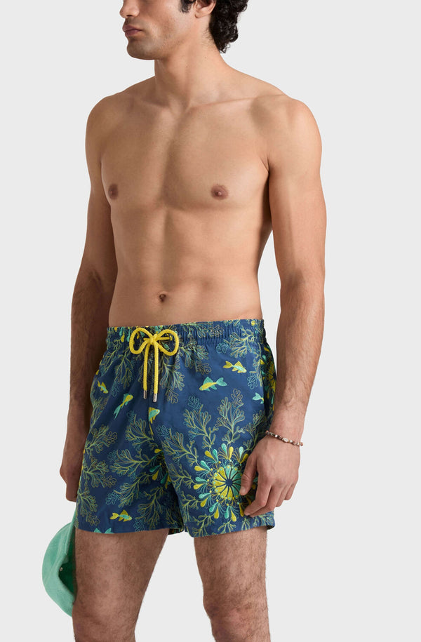 VILEBREQUIN Men Embroidered Swim Shorts Coral Mandala - Limited Edition