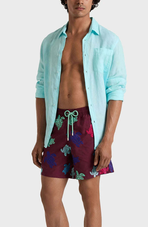 VILEBREQUIN Men Embroidered Swim Shorts Ronde des Tortues - Limited Edition