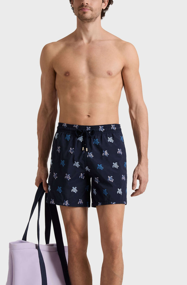 VILEBREQUIN Men Embroidered Swim Shorts Micro Tortues Diagonales - Limited Edition