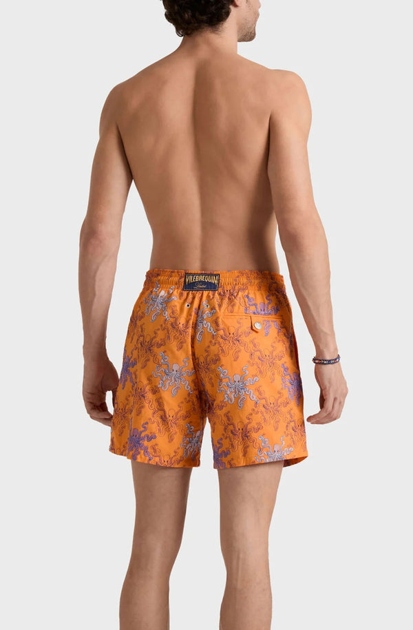 VILEBREQUIN Men Embroidered Swim Shorts Octopus in Stripes - Limited Edition