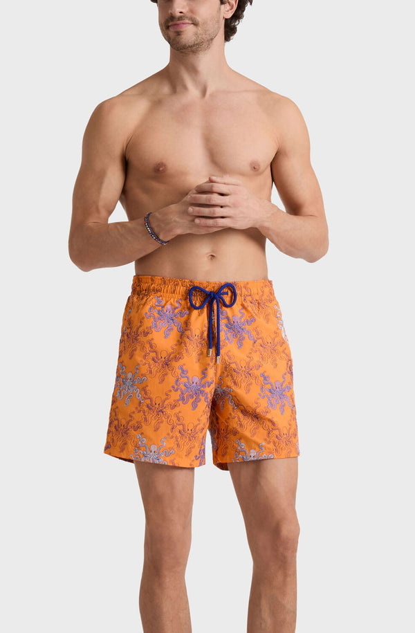 VILEBREQUIN Men Embroidered Swim Shorts Octopus in Stripes - Limited Edition