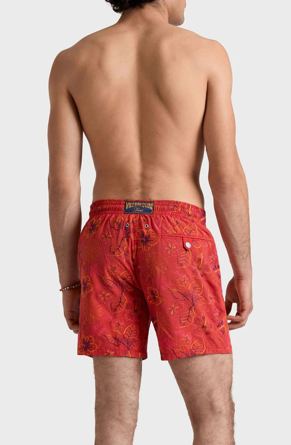 VILEBREQUIN Men Embroidered Swim Shorts Island Flowers - Limited Edition