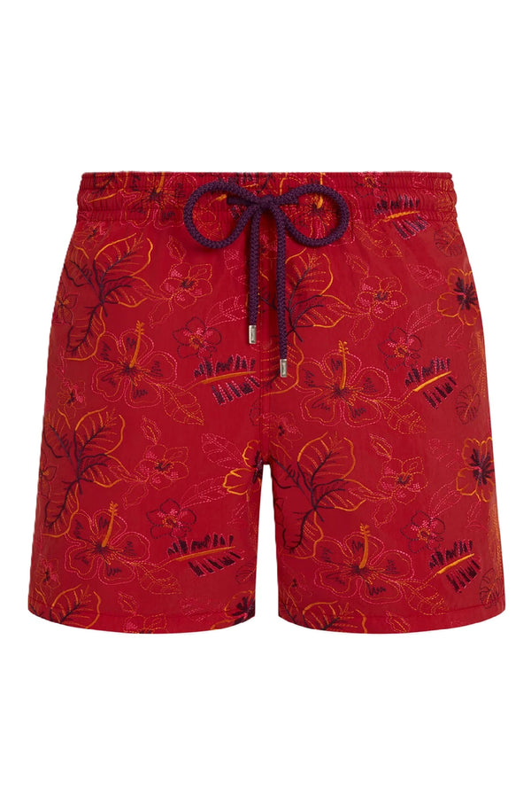 VILEBREQUIN Men Embroidered Swim Shorts Island Flowers - Limited Edition