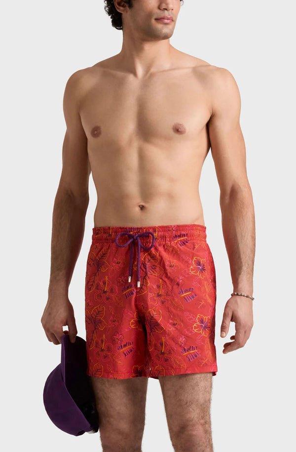 VILEBREQUIN Men Embroidered Swim Shorts Island Flowers - Limited Edition