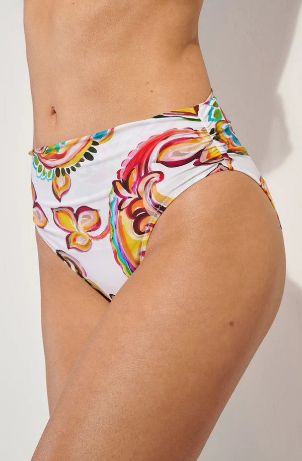 PAIN de SUCRE Women Django Paisley Print Balconette Top and Mishi Mo High-Waisted Paisley Bikini Bottom