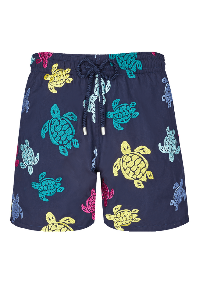 VILEBREQUIN Men Swim Trunks Embroidered Ronde Tortues Multicolores - Limited Edition