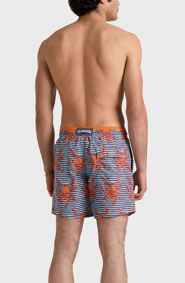 VILEBREQUIN Men Bicolor Swim Shorts Octopus in Stripes