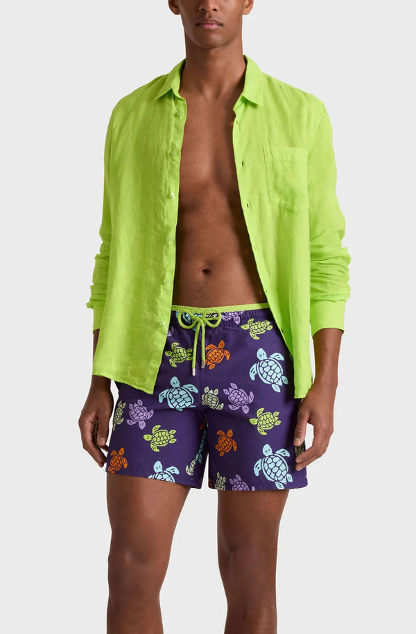 VILEBREQUIN Men Bicolor Swim Shorts Tortues Multicolores