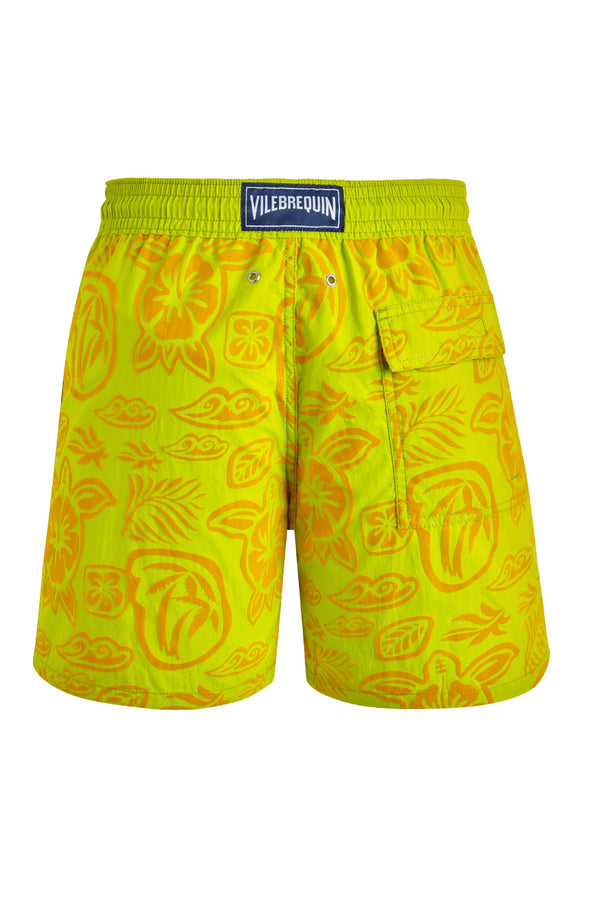 VILEBREQUIN Men Swim Shorts Flocked Tahiti Turtles