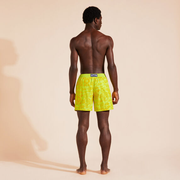 VILEBREQUIN Men Swim Shorts Flocked Tahiti Turtles