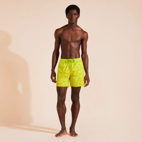 VILEBREQUIN Men Swim Shorts Flocked Tahiti Turtles