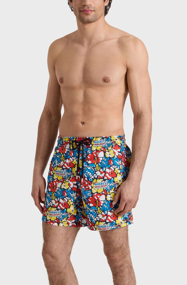 VILEBREQUIN Men Swim Shorts Tropico Waldo - Vilebrequin x Where's Wally?