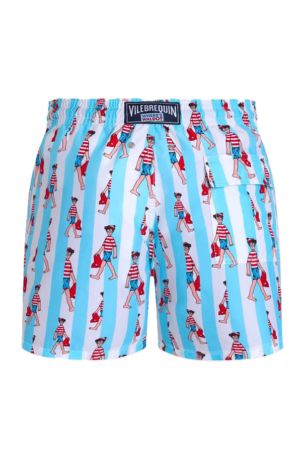 VILEBREQUIN Men Swim Shorts Stripes Where's Wally? - Vilebrequin x Where's Wally?