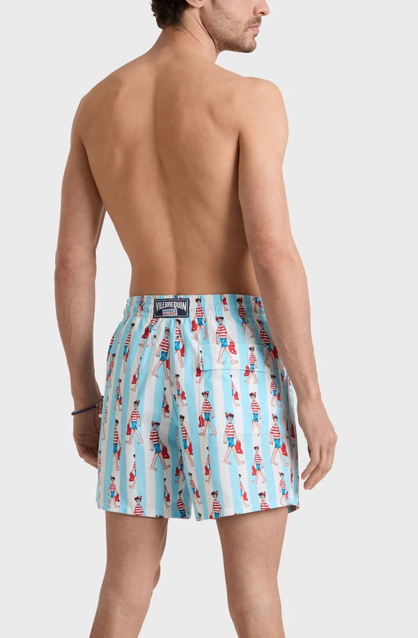 VILEBREQUIN Men Swim Shorts Stripes Where's Wally? - Vilebrequin x Where's Wally?