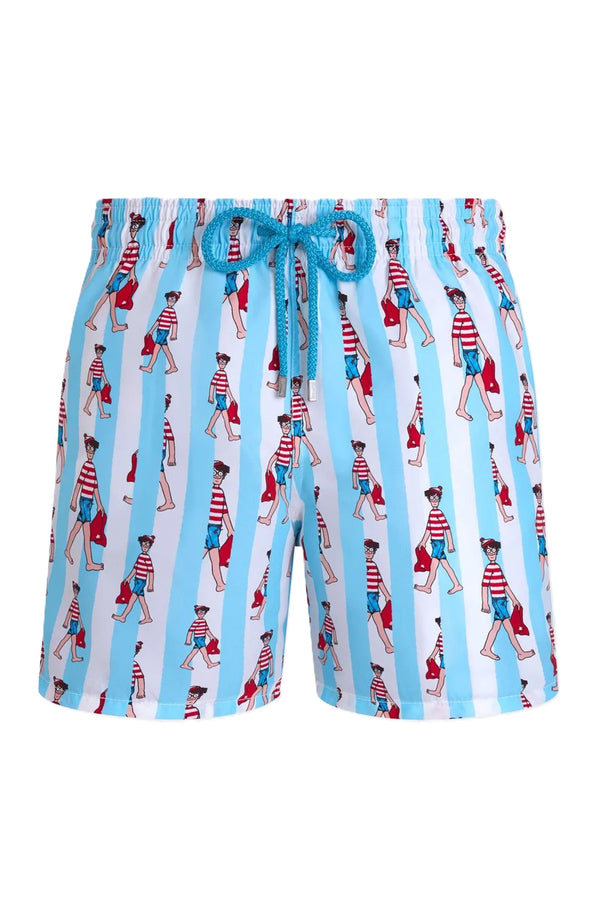 VILEBREQUIN Men Swim Shorts Stripes Where's Wally? - Vilebrequin x Where's Wally?