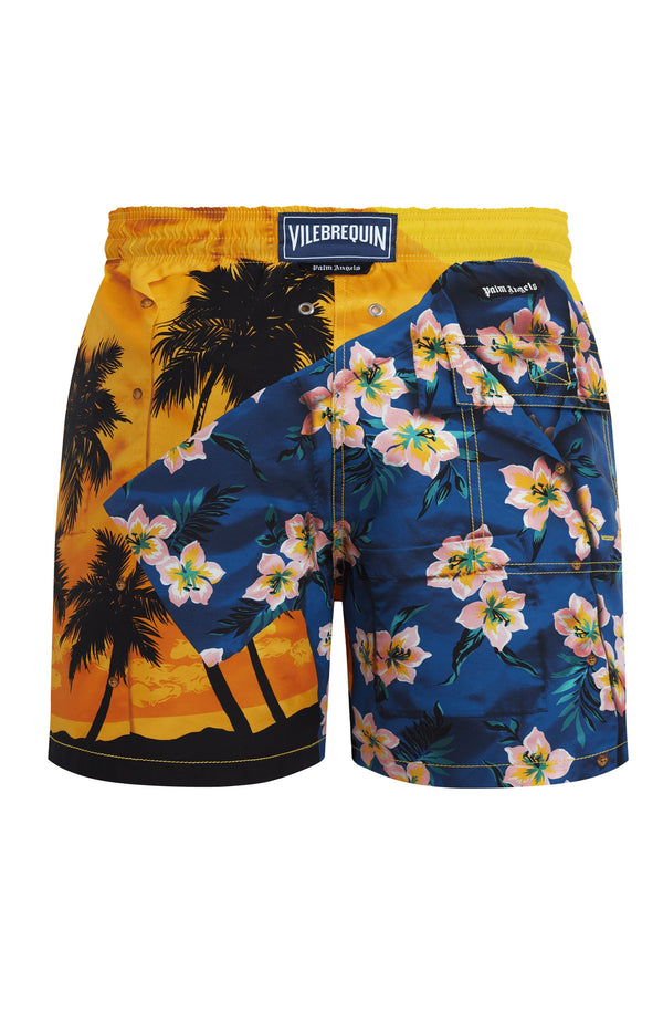 VILEBREQUIN Men Swim Trunks Hawaiian Mix - VBQ x Palm Angels