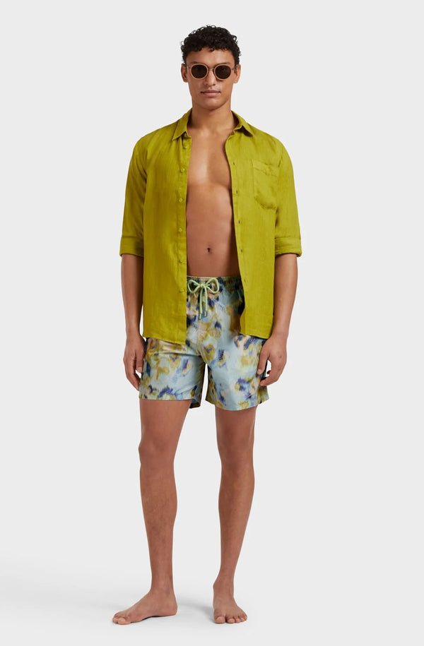 VILEBREQUIN Men Silk Swim Shorts Blurred Nymphea - Vilebrequin x Maison BUCOL