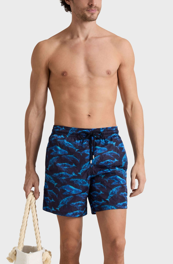 VILEBREQUIN Men Swim Shorts Sparkling Whales Monogram Jacquard