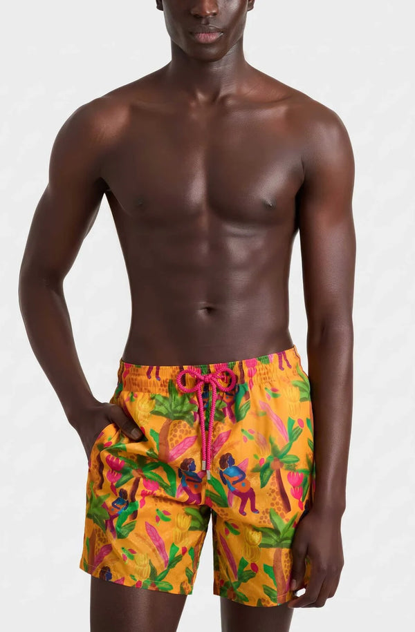 VILEBREQUIN Men Swim Shorts Tropicalia Monogram Turtles Jacquard