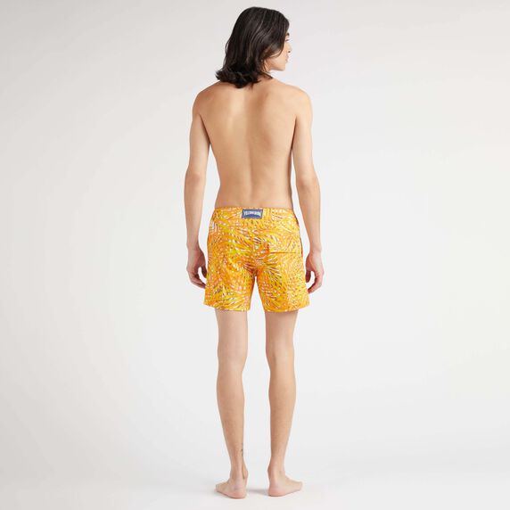 VILEBREQUIN Men Stretch Swim Shorts Flat Belt Palm Leaves