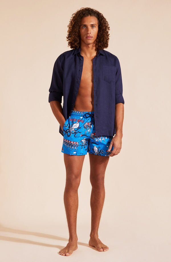 VILEBREQUIN Men Stretch Swim Shorts AU Merlu Rouge