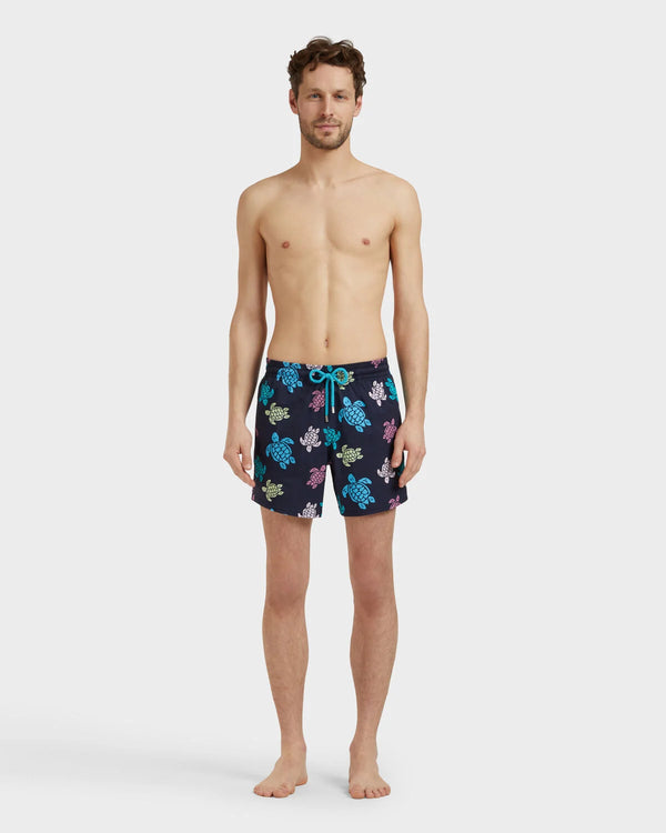 VILEBREQUIN Men Stretch Short Swim Shorts Ronde de Tortues Multicolores