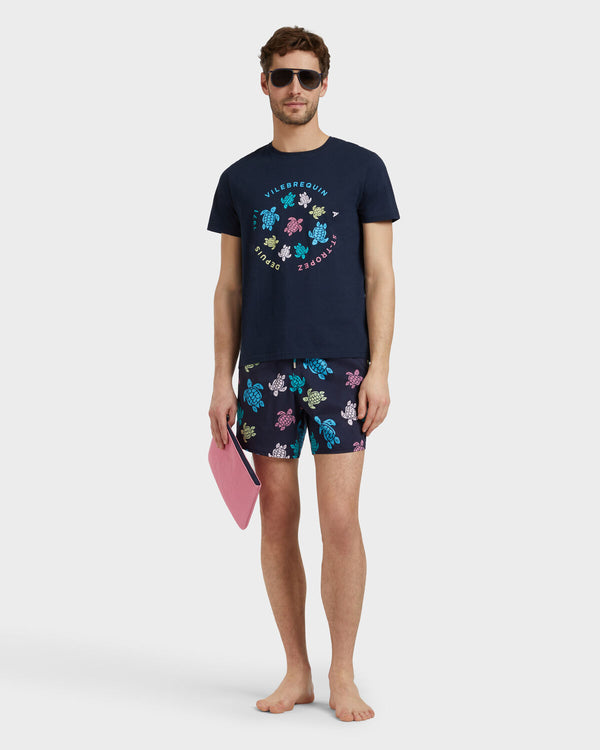 VILEBREQUIN Men Stretch Short Swim Shorts Ronde de Tortues Multicolores
