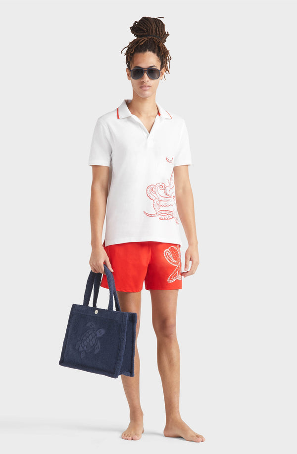 VILEBREQUIN Men Stretch Short Swim Shorts Placed Poulpe