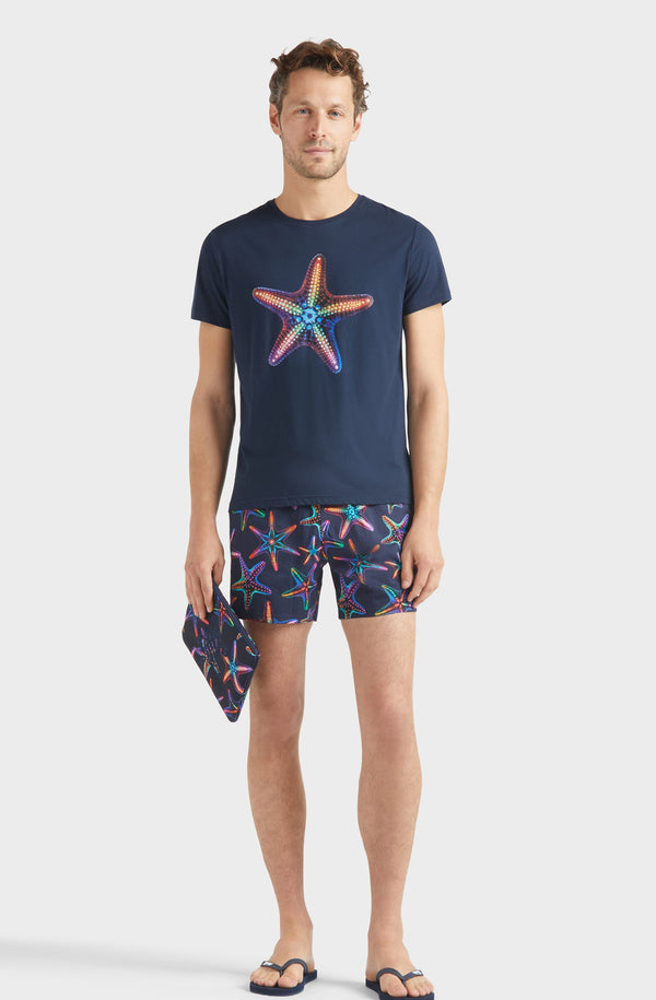 VILEBREQUIN Men Stretch Short Swim Shorts Disco Stars