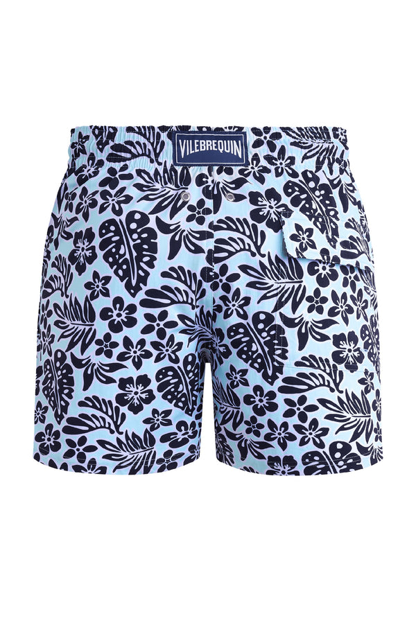 VILEBREQUIN Men Stretch Short Swim Shorts Jungle Leaves