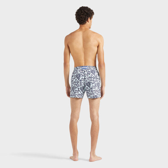 VILEBREQUIN Men Stretch Short Swim Shorts Jungle Leaves