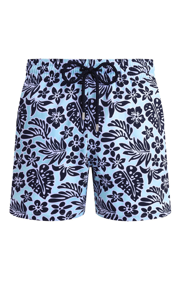 VILEBREQUIN Men Stretch Short Swim Shorts Jungle Leaves