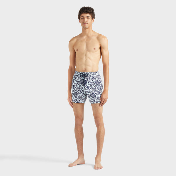 VILEBREQUIN Men Stretch Short Swim Shorts Jungle Leaves