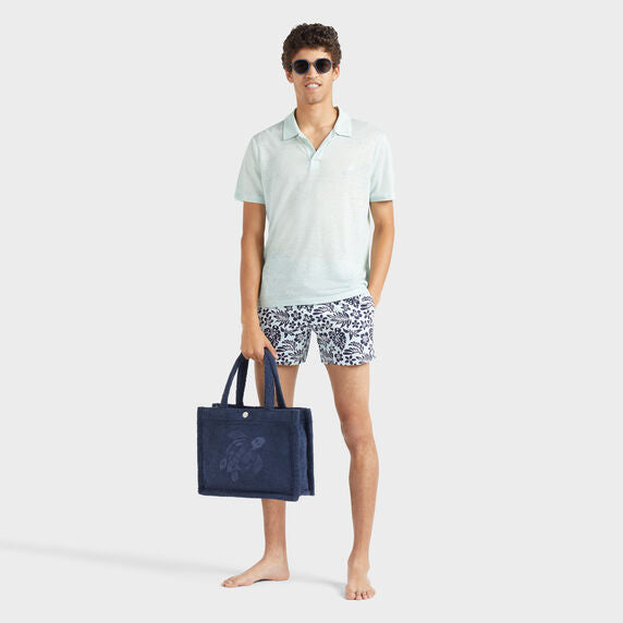 VILEBREQUIN Men Stretch Short Swim Shorts Jungle Leaves