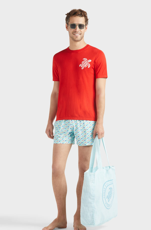 VILEBREQUIN Men Stretch Short Swim Shorts Micro Ronde des Tortues Rainbow