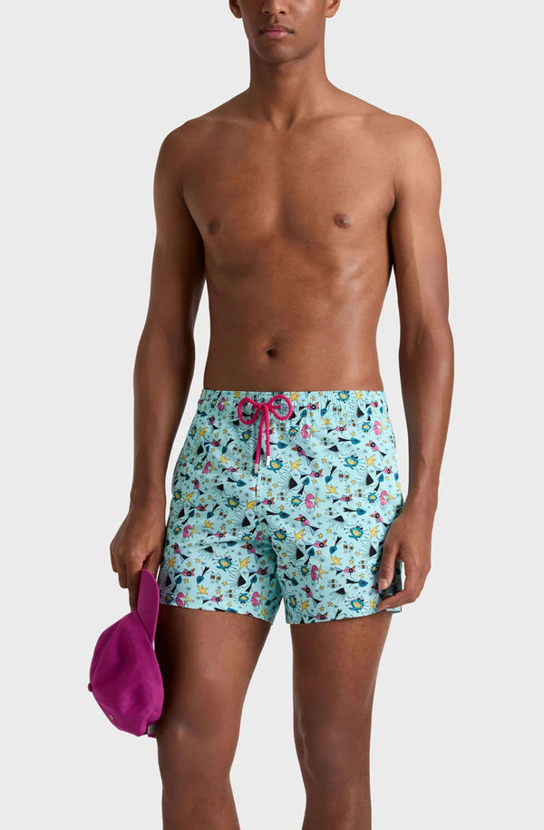 VILEBREQUIN Men Stretch Short Swim Shorts Aquatic Carnival