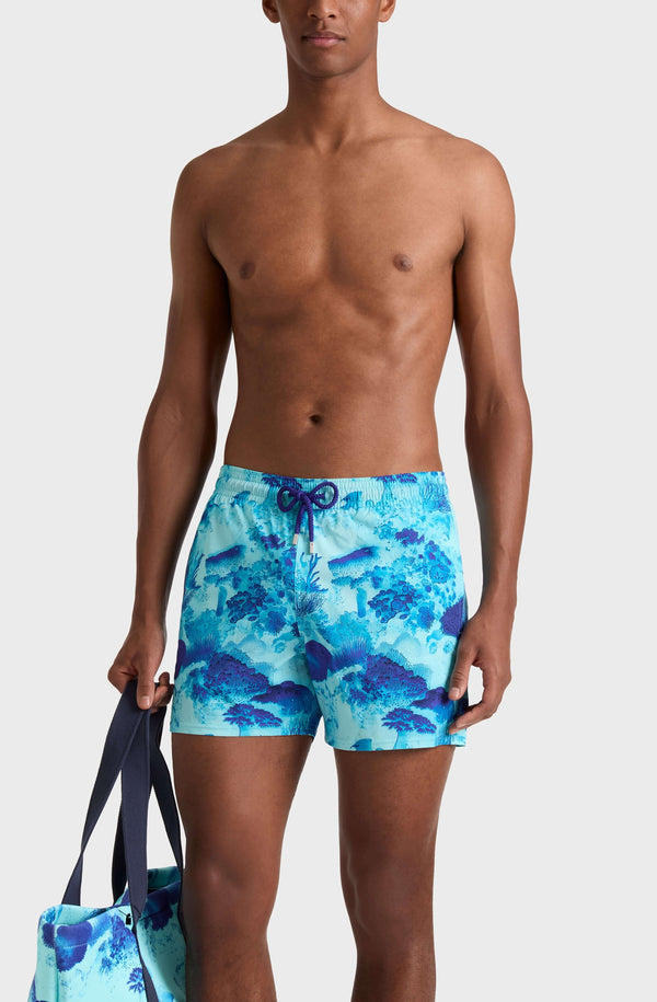 VILEBREQUIN Men Stretch Short Swim Shorts Coral Reef
