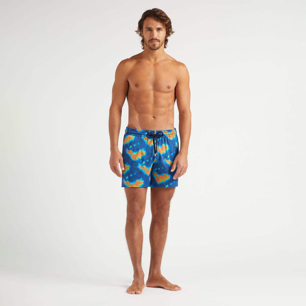 VILEBREQUIN Men Stretch Short Swim Shorts Bathymetrie des Oceans Saint Barthelemy